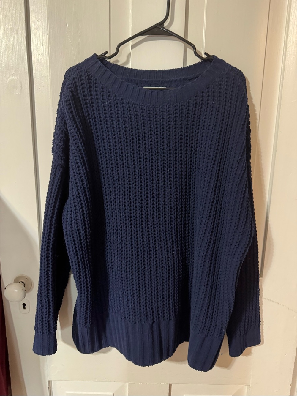 American Eagle: Oversized Navy Waffle-Knit Women's Sweater (S)